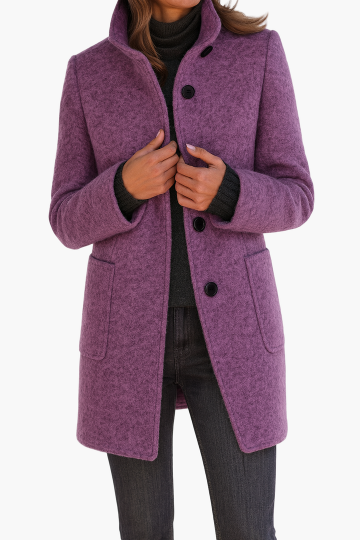 Cappotto Corto Donna in Misto Lana Giacca Monopetto Moderna - Vesarelli