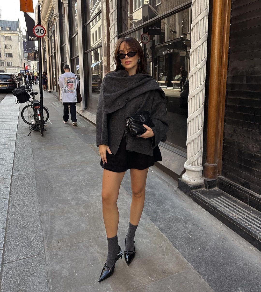 Cappotto Donna con Collo a Scialle Vestibilità Elegante - Vesarelli