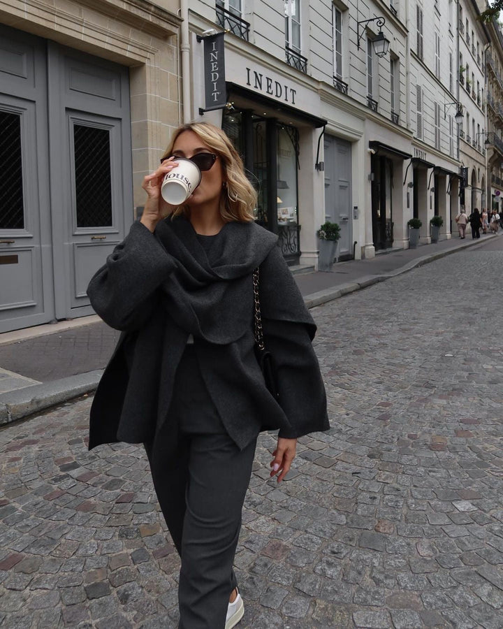 Cappotto Donna con Collo a Scialle Vestibilità Elegante - Vesarelli