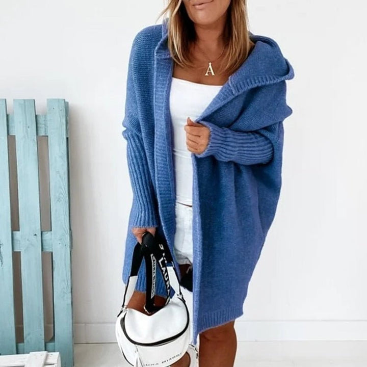 Cardigan Lungo Donna con Cappuccio Casual