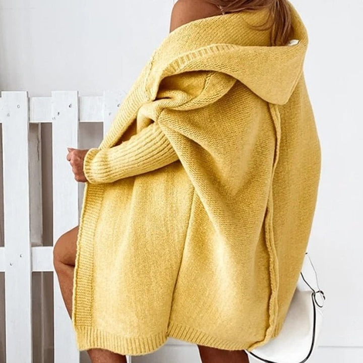 Cardigan Lungo Donna con Cappuccio Casual