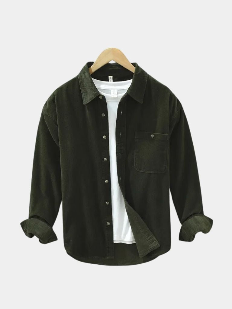 Camicia Uomo Velluto a Coste Casual Regular Fit