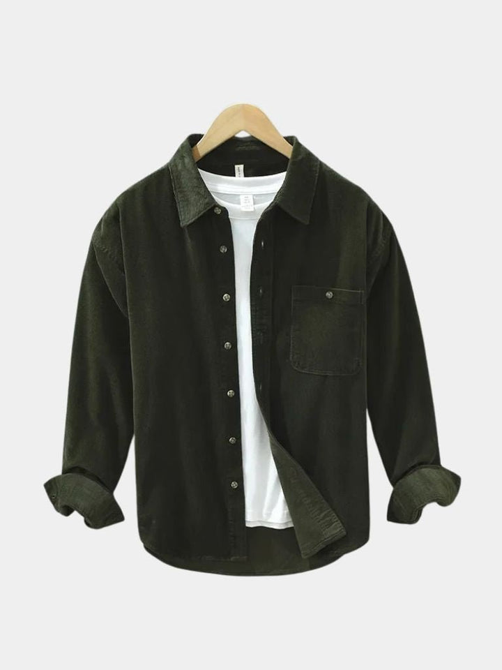 Camicia Uomo Velluto a Coste Casual Regular Fit