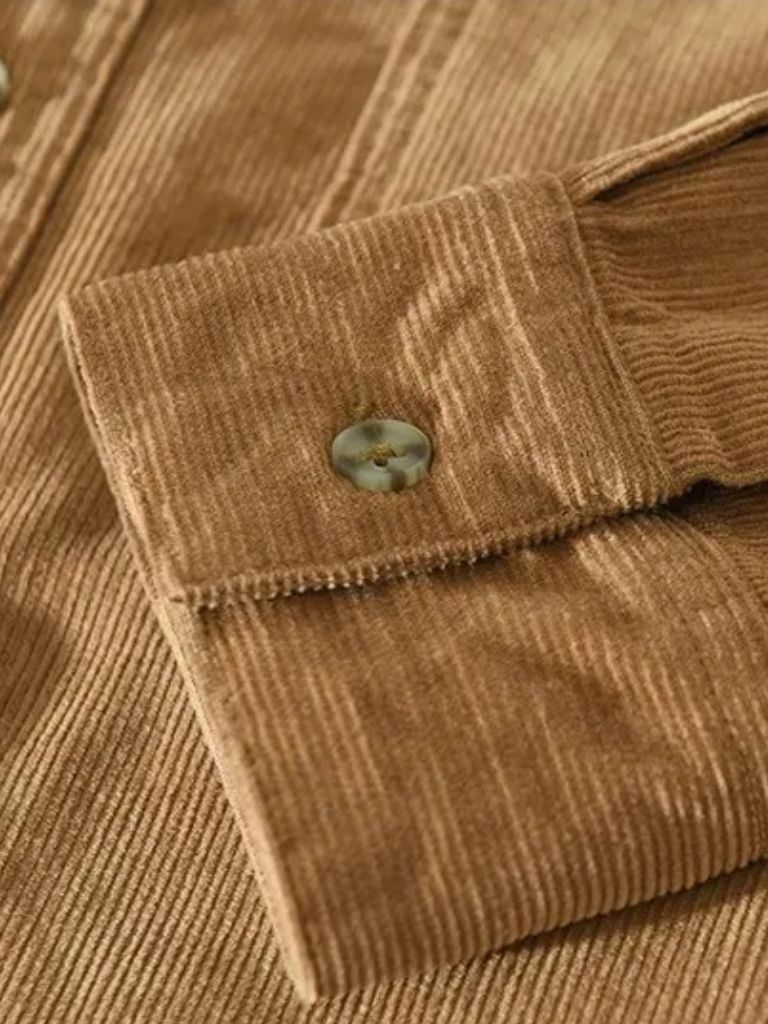 Camicia Uomo Velluto a Coste Casual Regular Fit