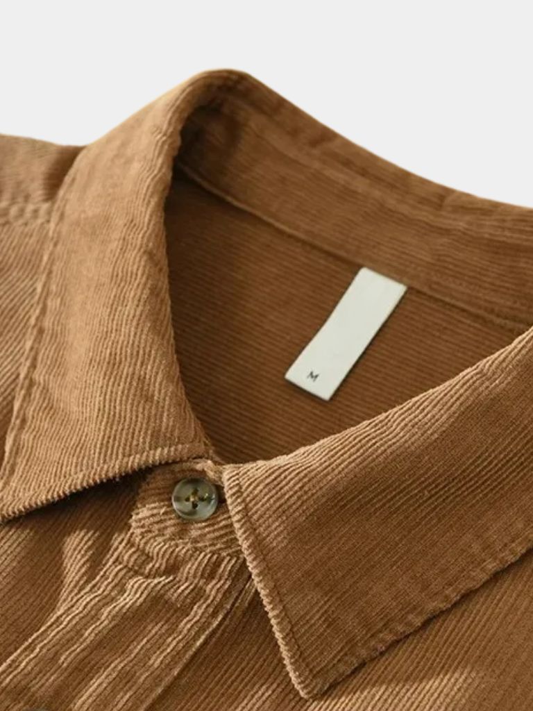 Camicia Uomo Velluto a Coste Casual Regular Fit