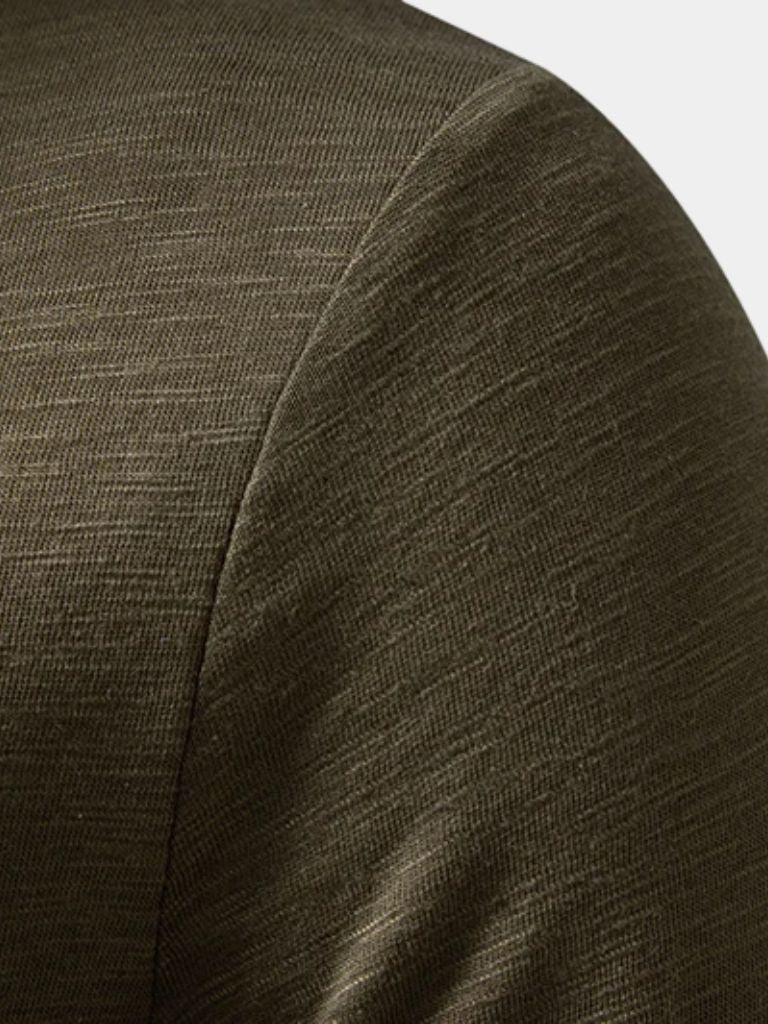 Maglietta Uomo Maniche Lunghe Collo Henley