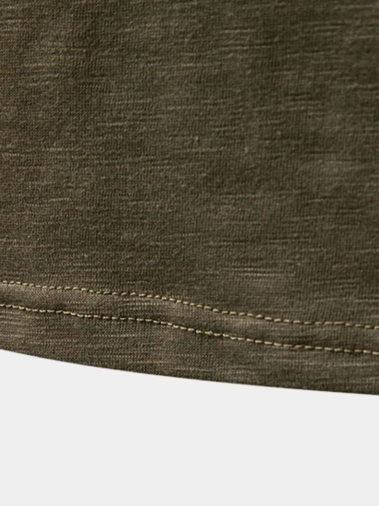 Maglietta Uomo Maniche Lunghe Collo Henley