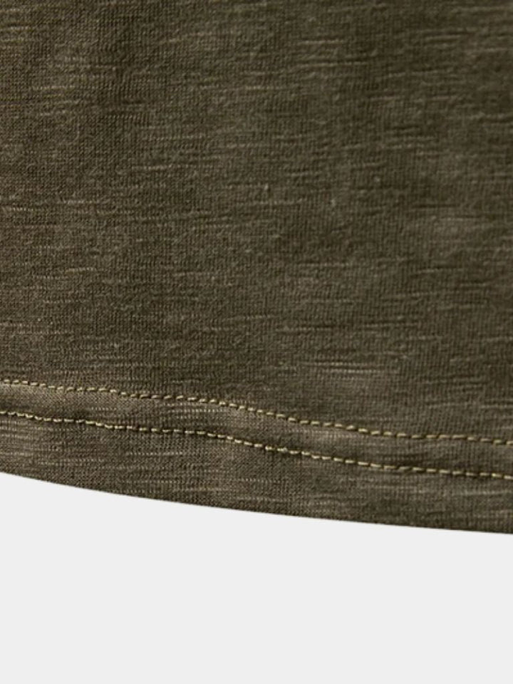 Maglietta Uomo Maniche Lunghe Collo Henley