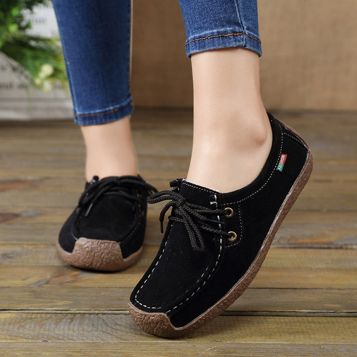 Ballerine Donna in Pelle Scamosciata Sintetica Stile Casual