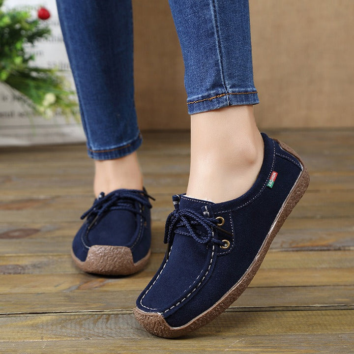 Ballerine Donna in Pelle Scamosciata Sintetica Stile Casual