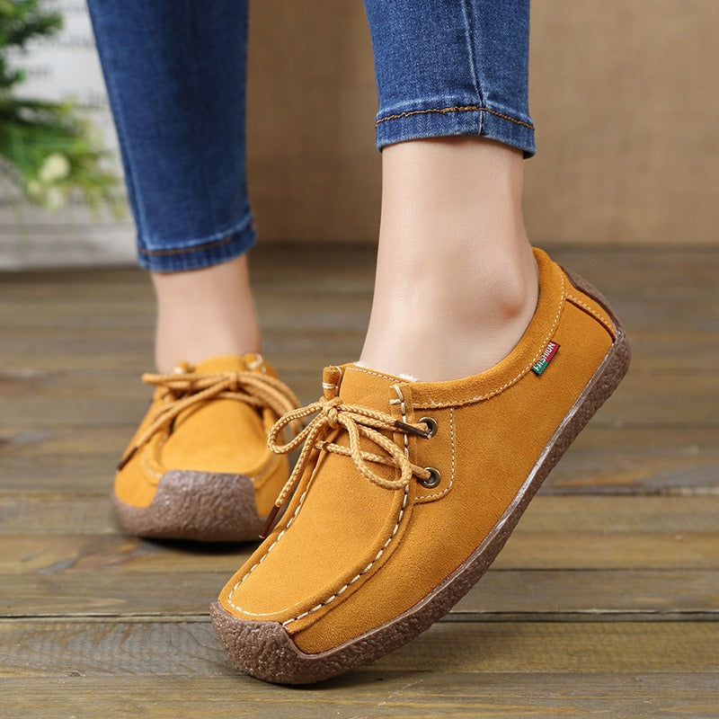 Ballerine Donna in Pelle Scamosciata Sintetica Stile Casual