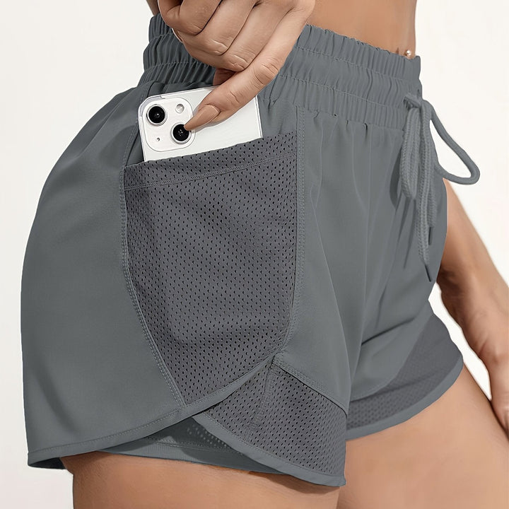 Pantaloncini Donna Sportivi Tessuto Tecnico Vestibilità Slim