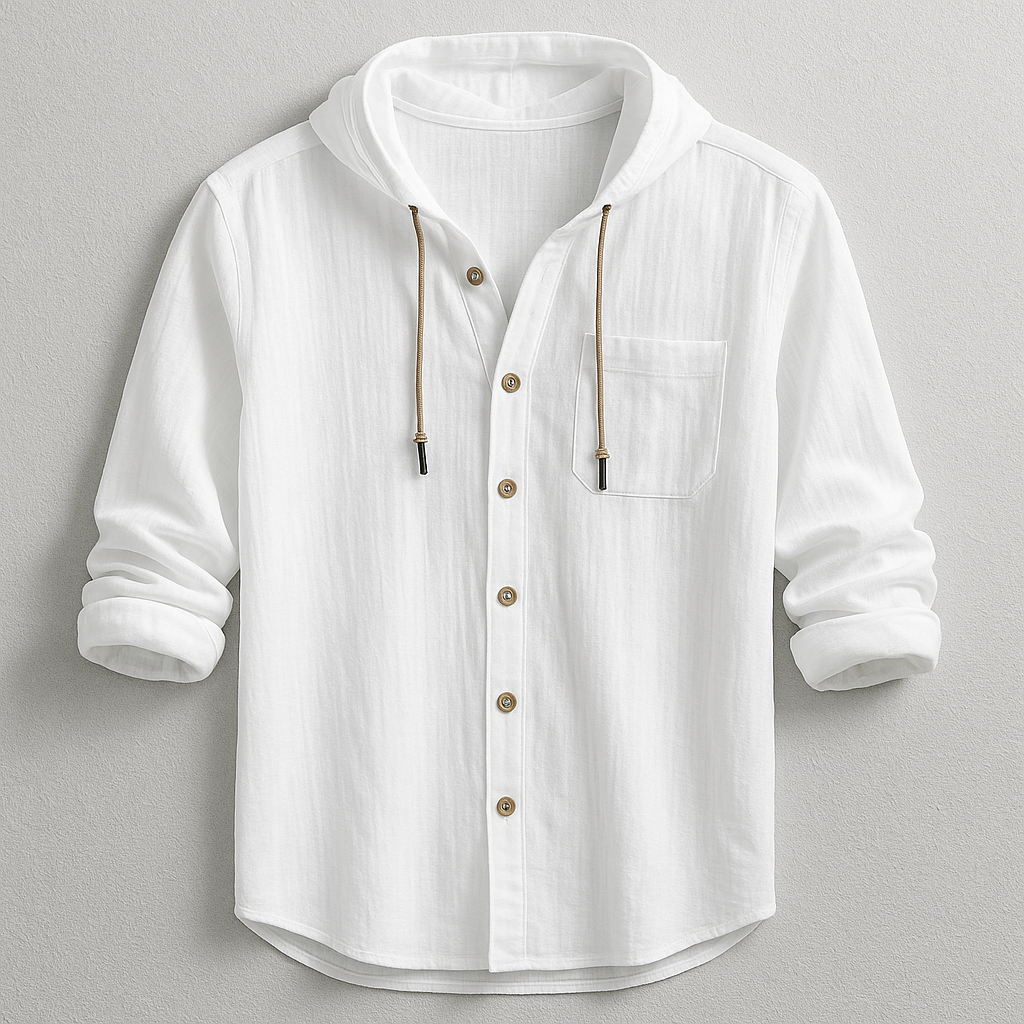 Camicia Uomo con Cappuccio Cotone Stile Casual Moderna