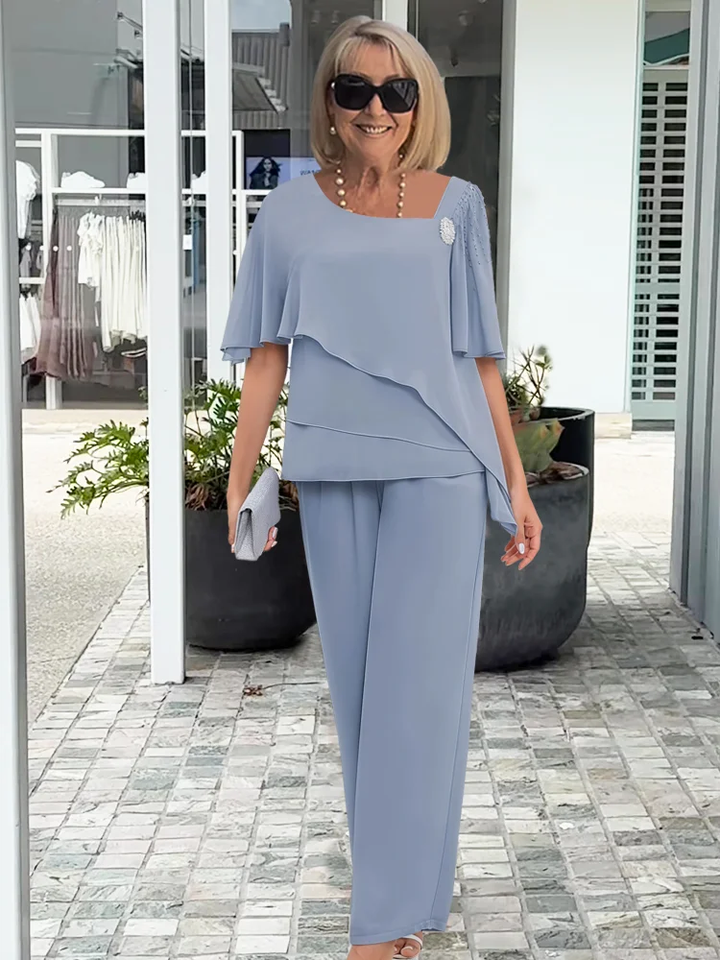 Completo Donna Due Pezzi Tessuto Elegante Stile Classico