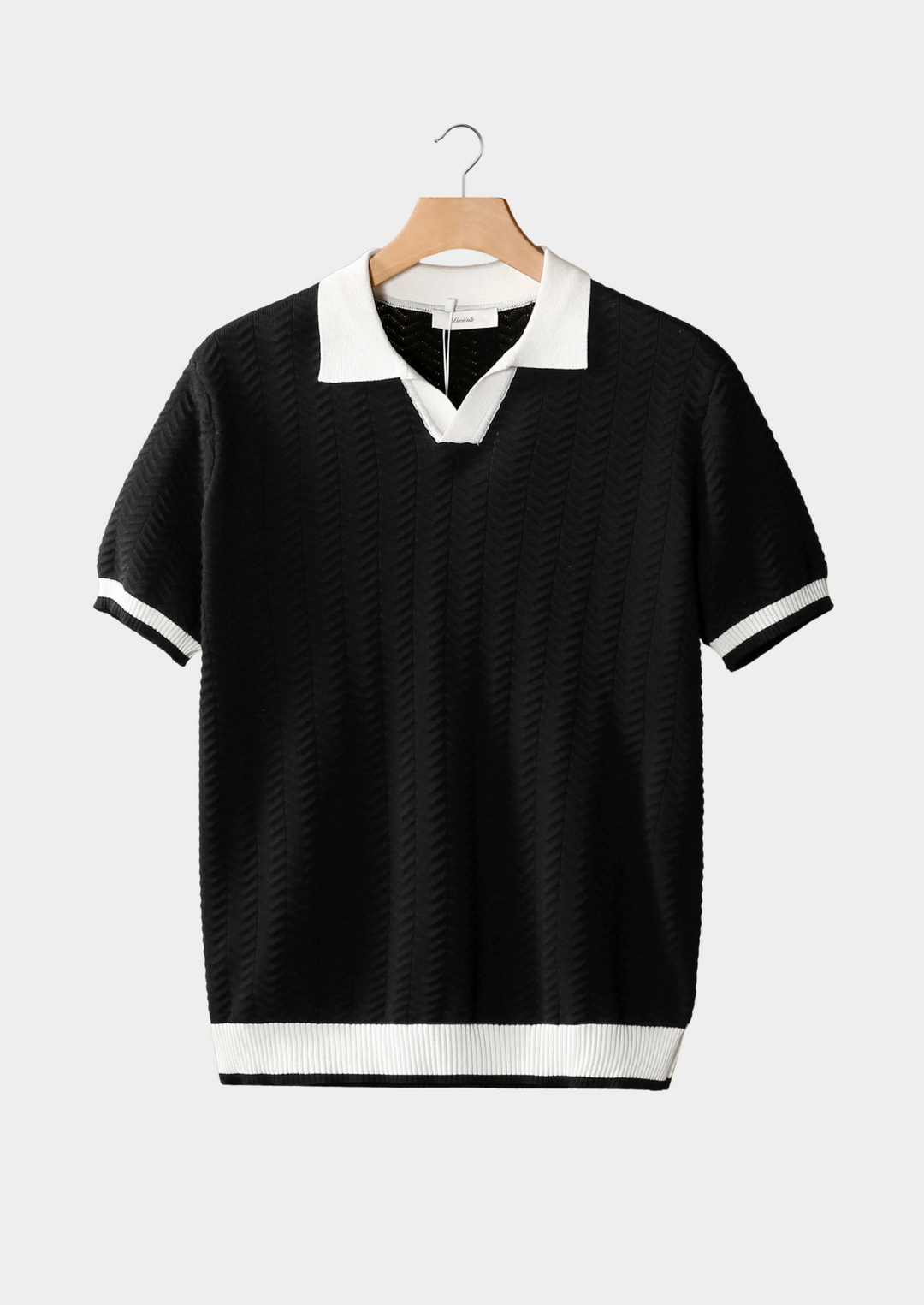 Polo Uomo Testurizzata Colletto Aperto Manica Corta Regular Fit - Vesarelli