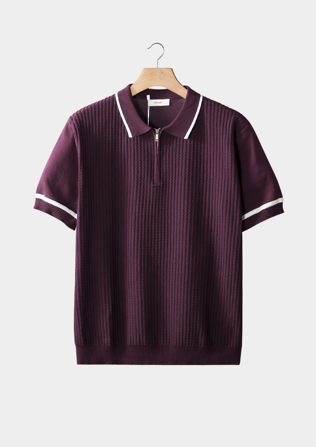 Polo Uomo con Zip e Texture in Rilievo Stile Estivo - Vesarelli