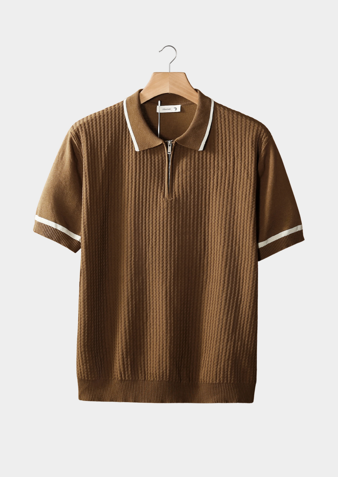 Polo Uomo con Zip in Tessuto Nido d’Ape Stile Estivo - Vesarelli