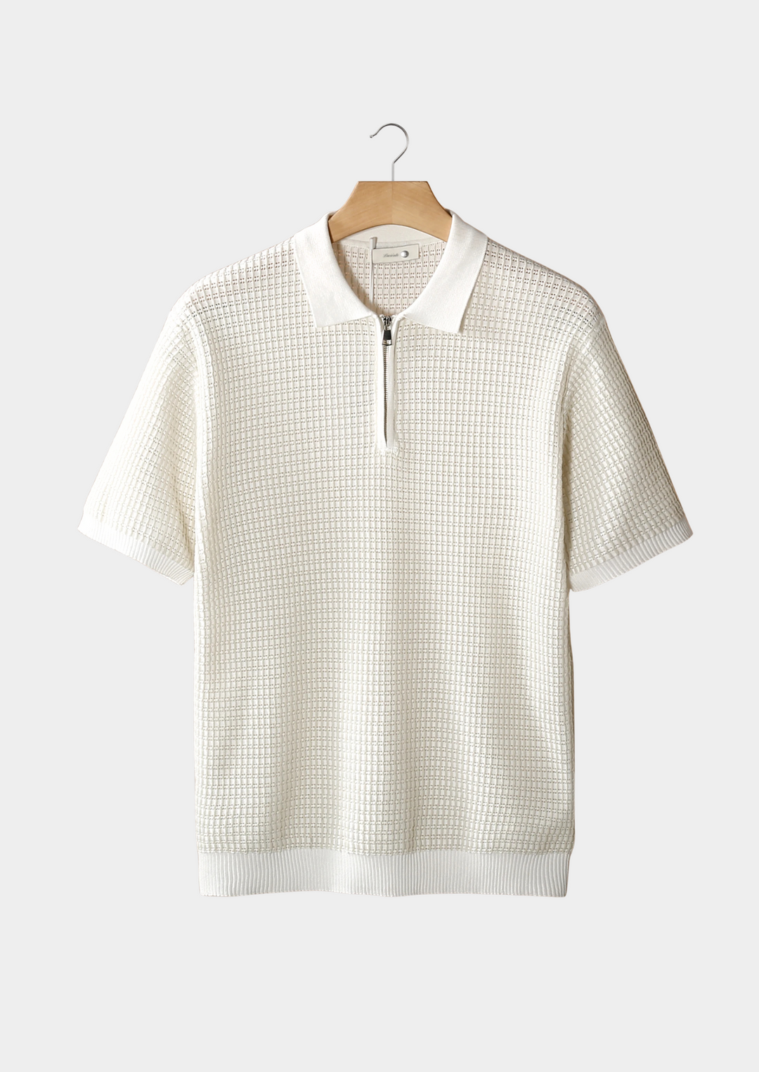 Polo Uomo con Zip Manica Corta Vestibilità Regolare Casual - Vesarelli