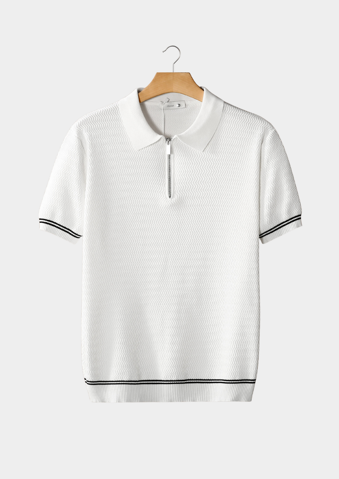 Polo Uomo con Zip e Texture Zig-Zag Vestibilità Regular - Vesarelli
