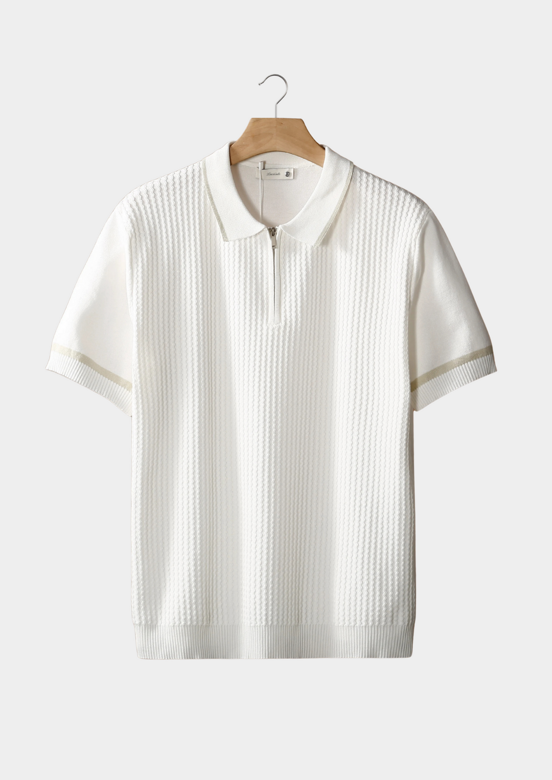 Polo Uomo con Zip Dettagli a Contrasto Vestibilità Regolare - Vesarelli