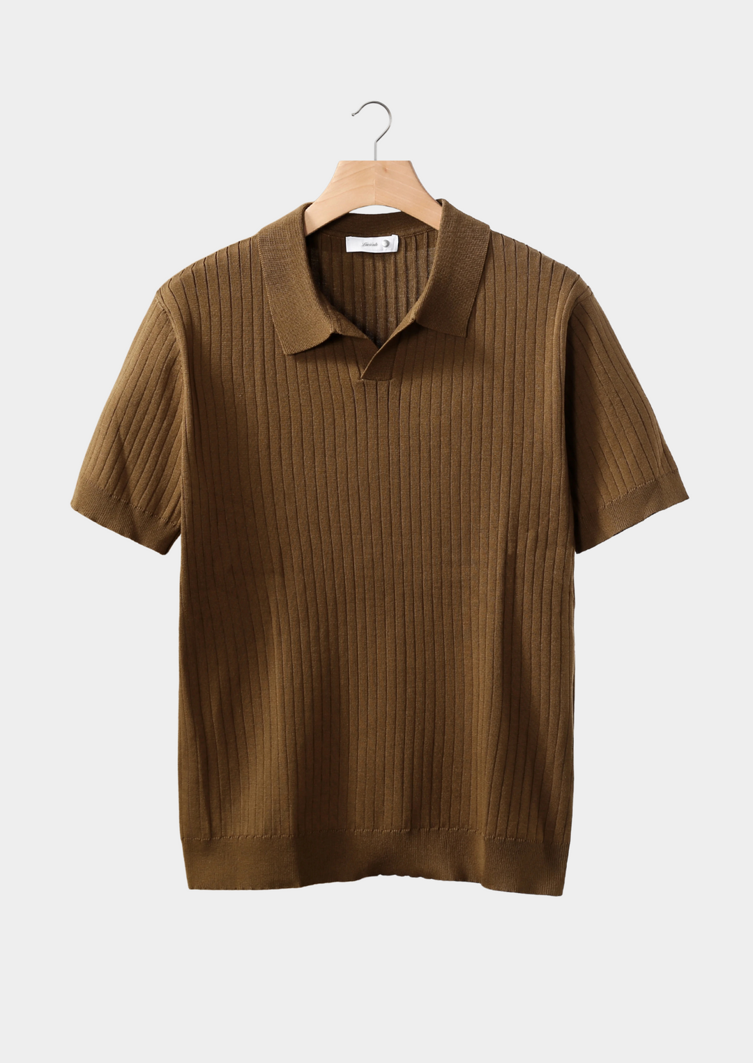 Polo Uomo Maglia a Coste Senza Bottoni Vestibilità Classica - Vesarelli