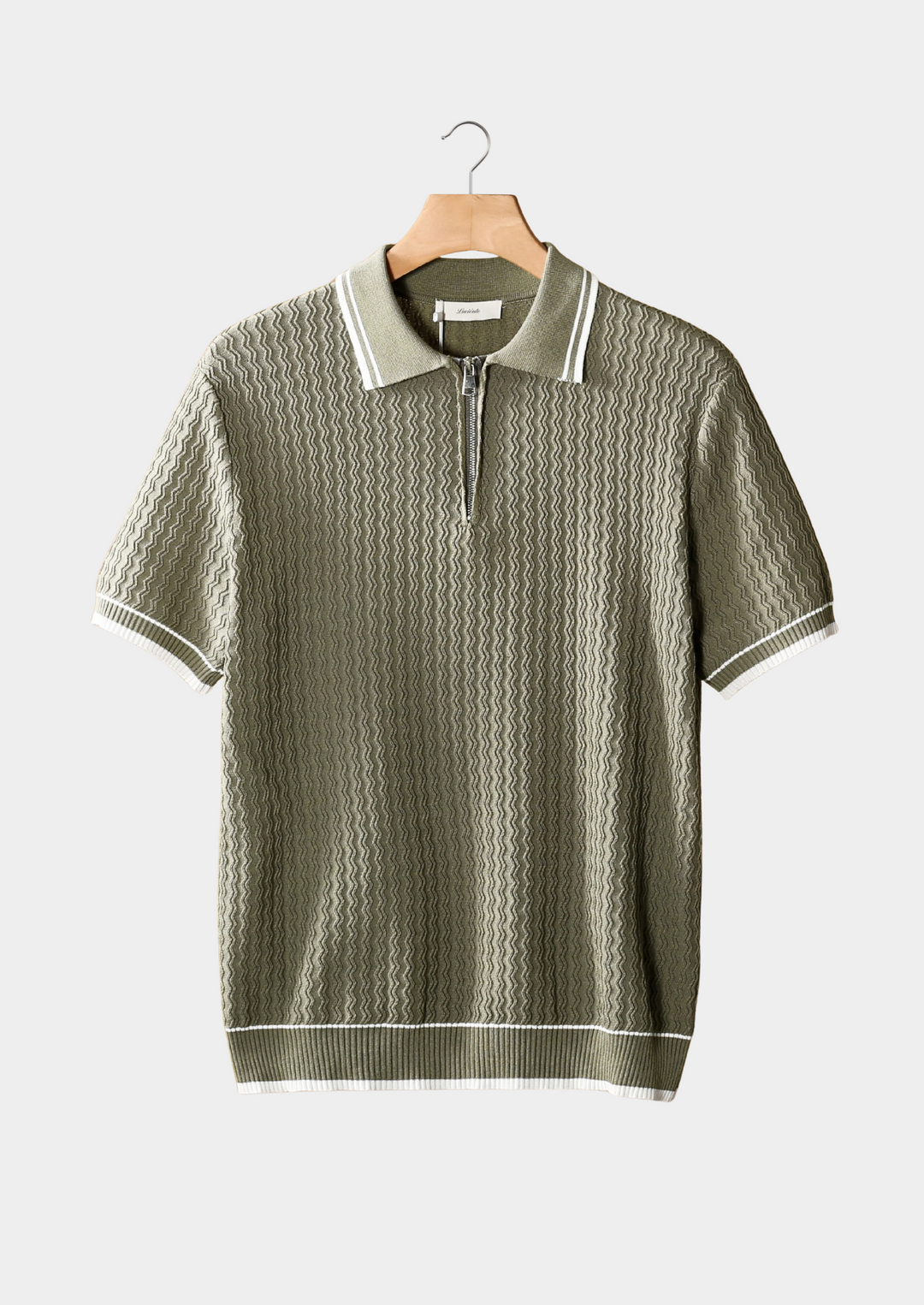Polo Uomo con Zip Tessuto Texturizzato Vestibilità Regular - Vesarelli