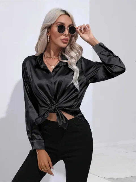 Chemisier Donna in Raso Maniche Lunghe Moderno - Vesarelli