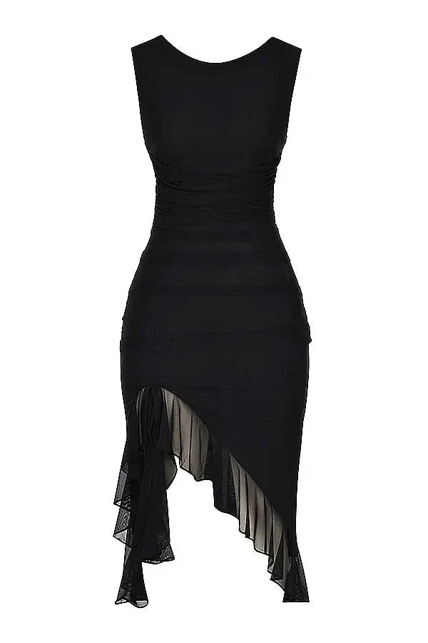 Abito Midi Donna Elegante Svasato Manica Corta