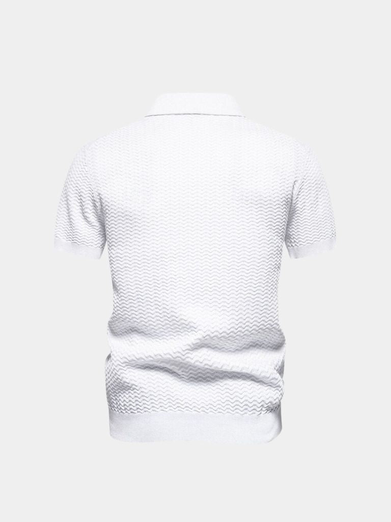 Polo Uomo Cotone Classic Fit con Zip a Un Quarto