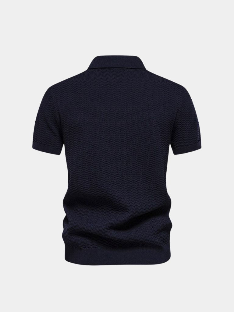 Polo Uomo Cotone Classic Fit con Zip a Un Quarto