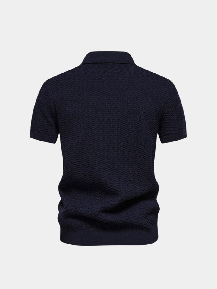 Polo Uomo Cotone Classic Fit con Zip a Un Quarto