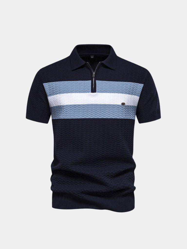 Polo Uomo Cotone Classic Fit con Zip a Un Quarto