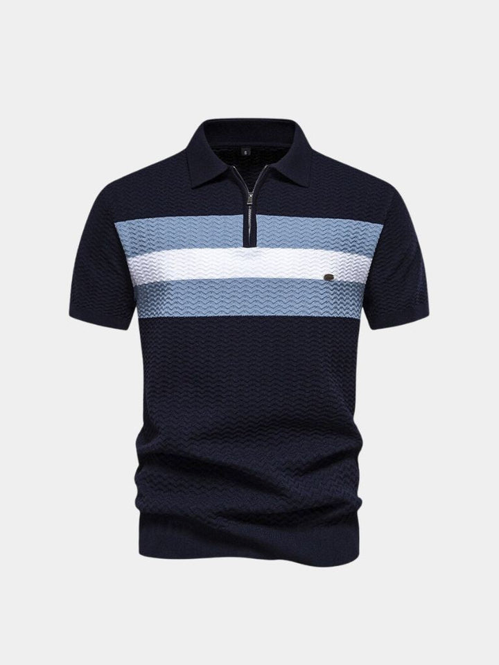 Polo Uomo Cotone Classic Fit con Zip a Un Quarto