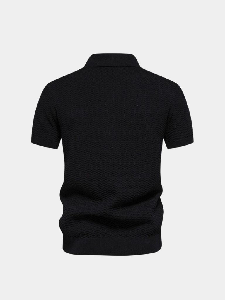 Polo Uomo Cotone Classic Fit con Zip a Un Quarto