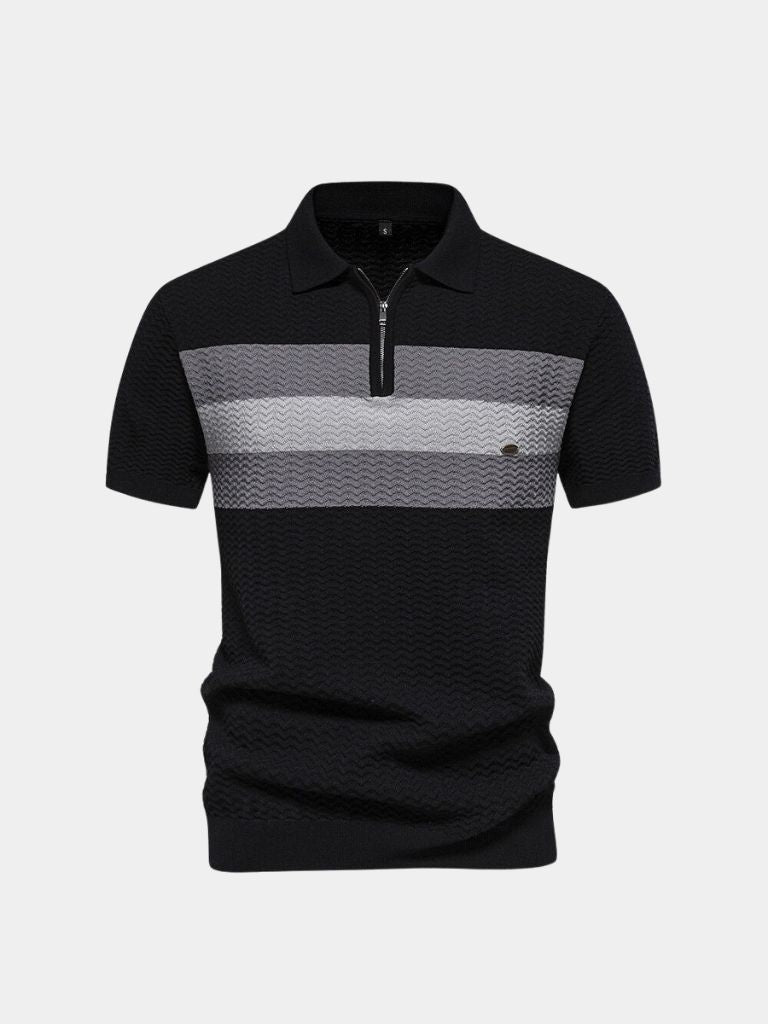 Polo Uomo Cotone Classic Fit con Zip a Un Quarto