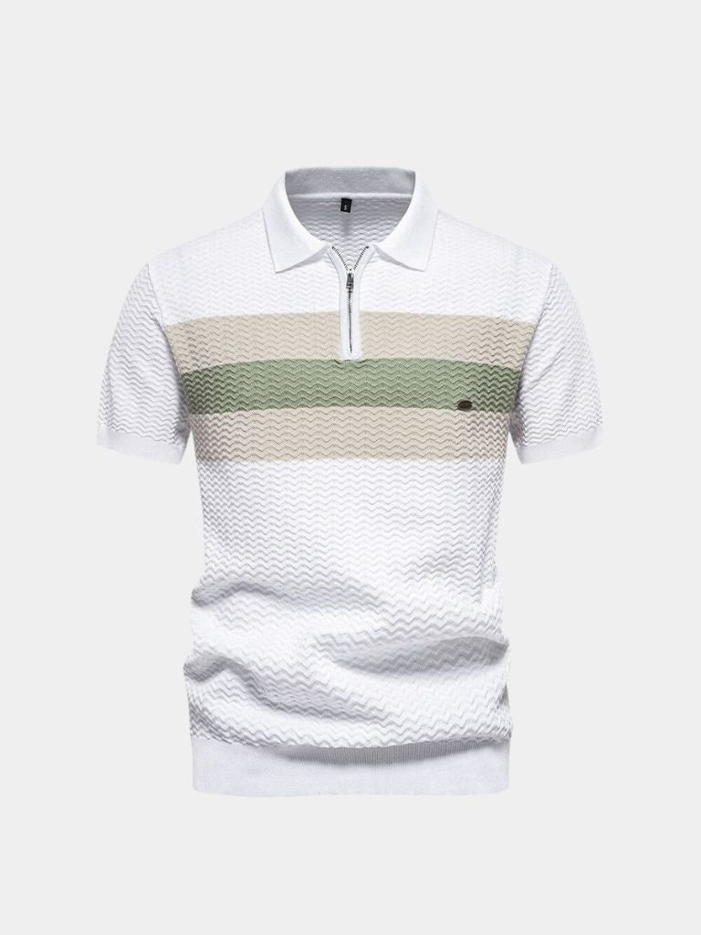 Polo Uomo Cotone Classic Fit con Zip a Un Quarto