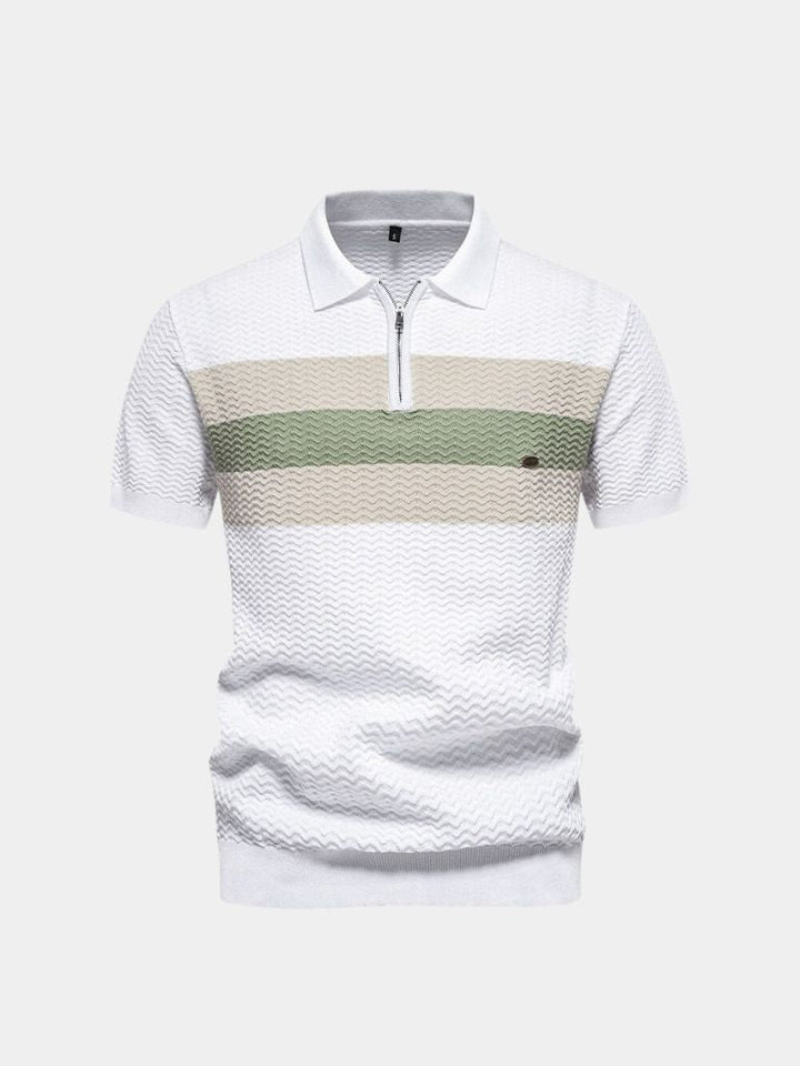 Polo Uomo Cotone Classic Fit con Zip a Un Quarto