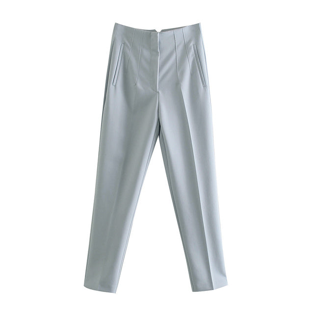 Pantaloni Donna Eleganti Vita Alta Stile Minimal Raffinato