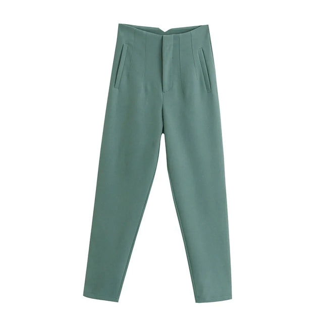 Pantaloni Donna Eleganti Vita Alta Stile Minimal Raffinato