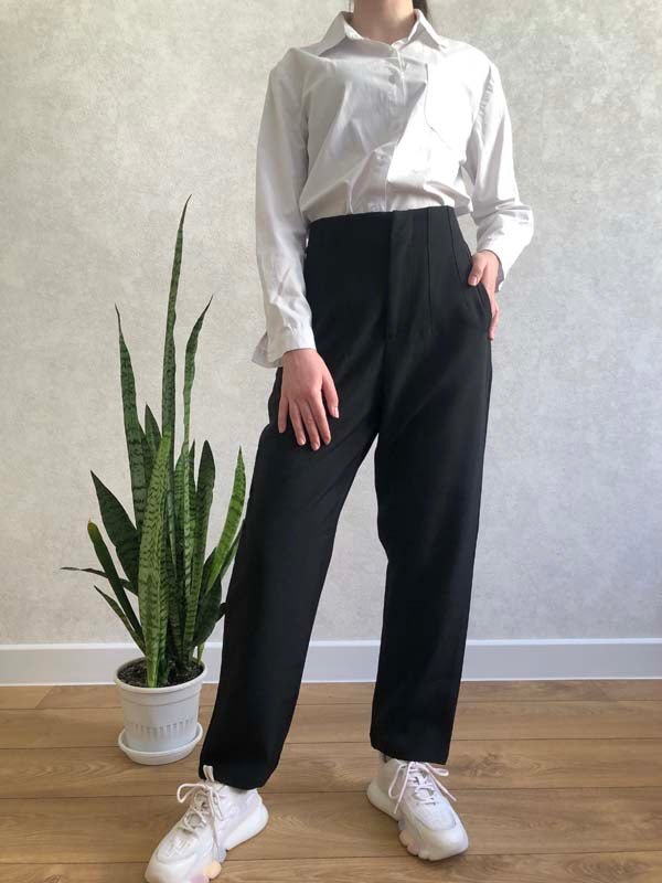 Pantaloni Donna Eleganti Vita Alta Stile Minimal Raffinato