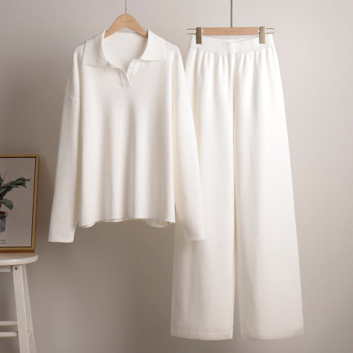 Completo Casa Donna Maglia con Maglione Oversize Colletto e Pantaloni - Vesarelli