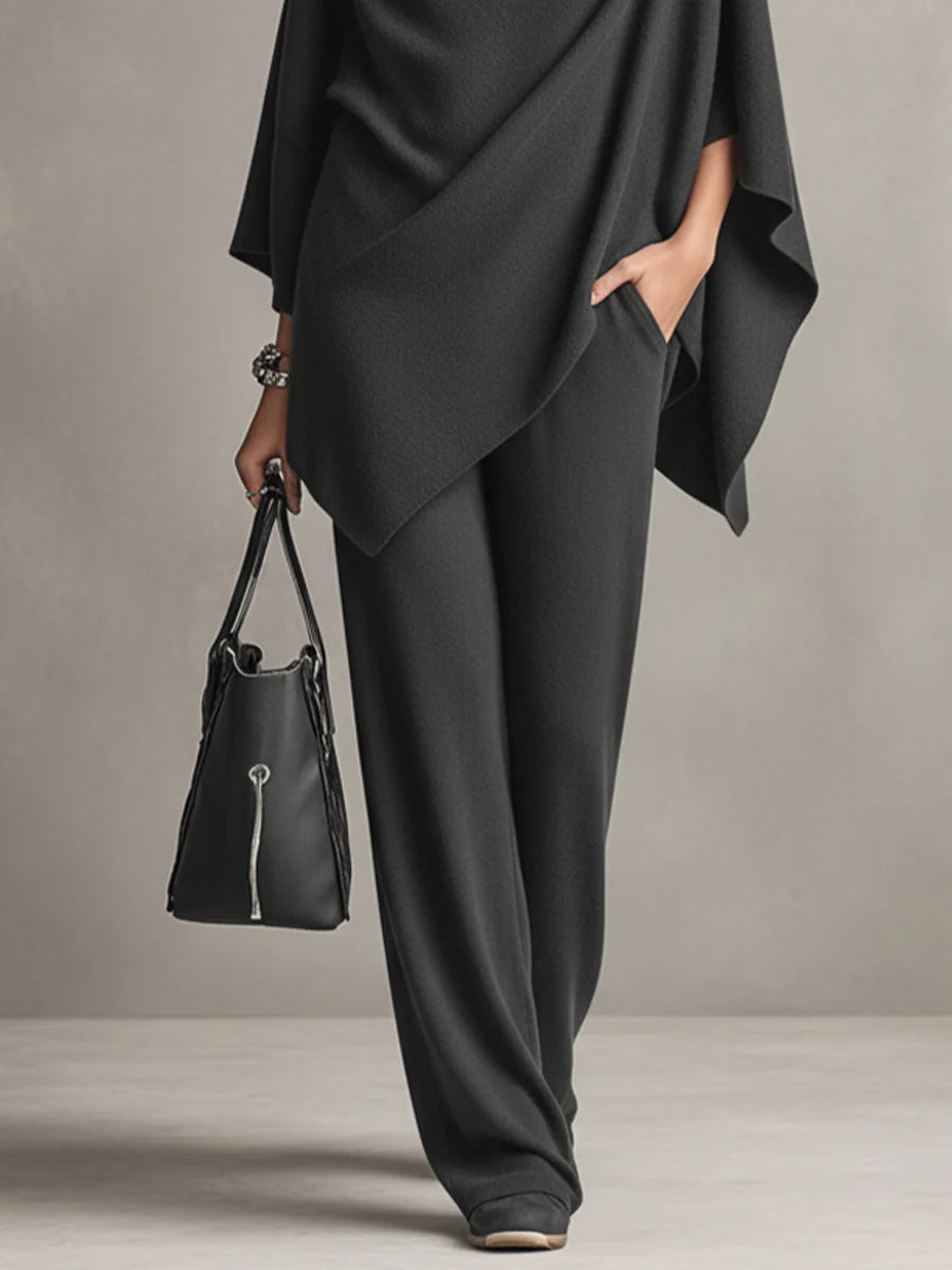 Completo Donna Due Pezzi Drappeggiato Stile Elegante - Vesarelli