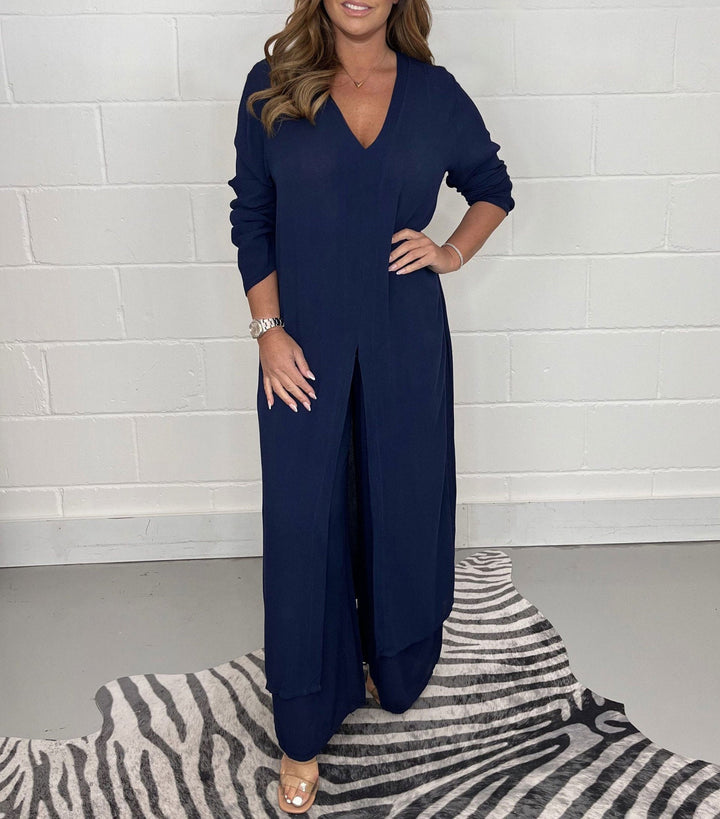 Completo Donna Lungo e Pantaloni Casual Vestibilità Comoda - Vesarelli