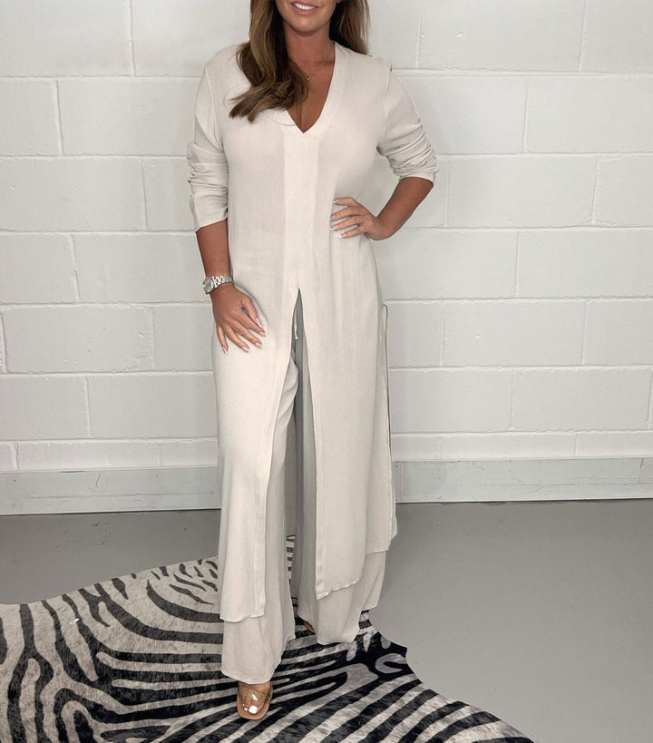 Completo Donna Lungo e Pantaloni Casual Vestibilità Comoda - Vesarelli