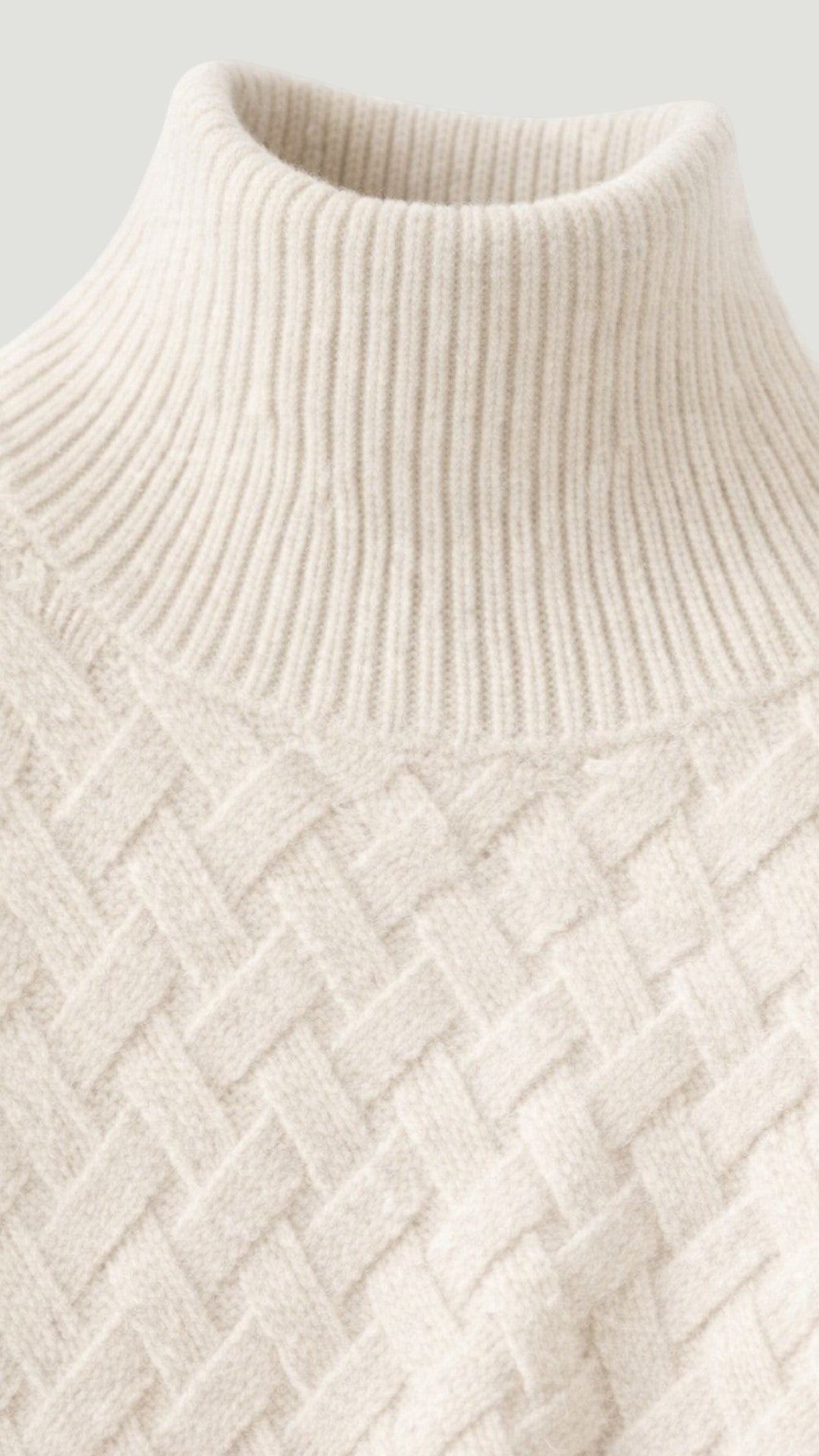 Maglione Uomo Collo Alto Motivo Geometrico Maniche Lunghe