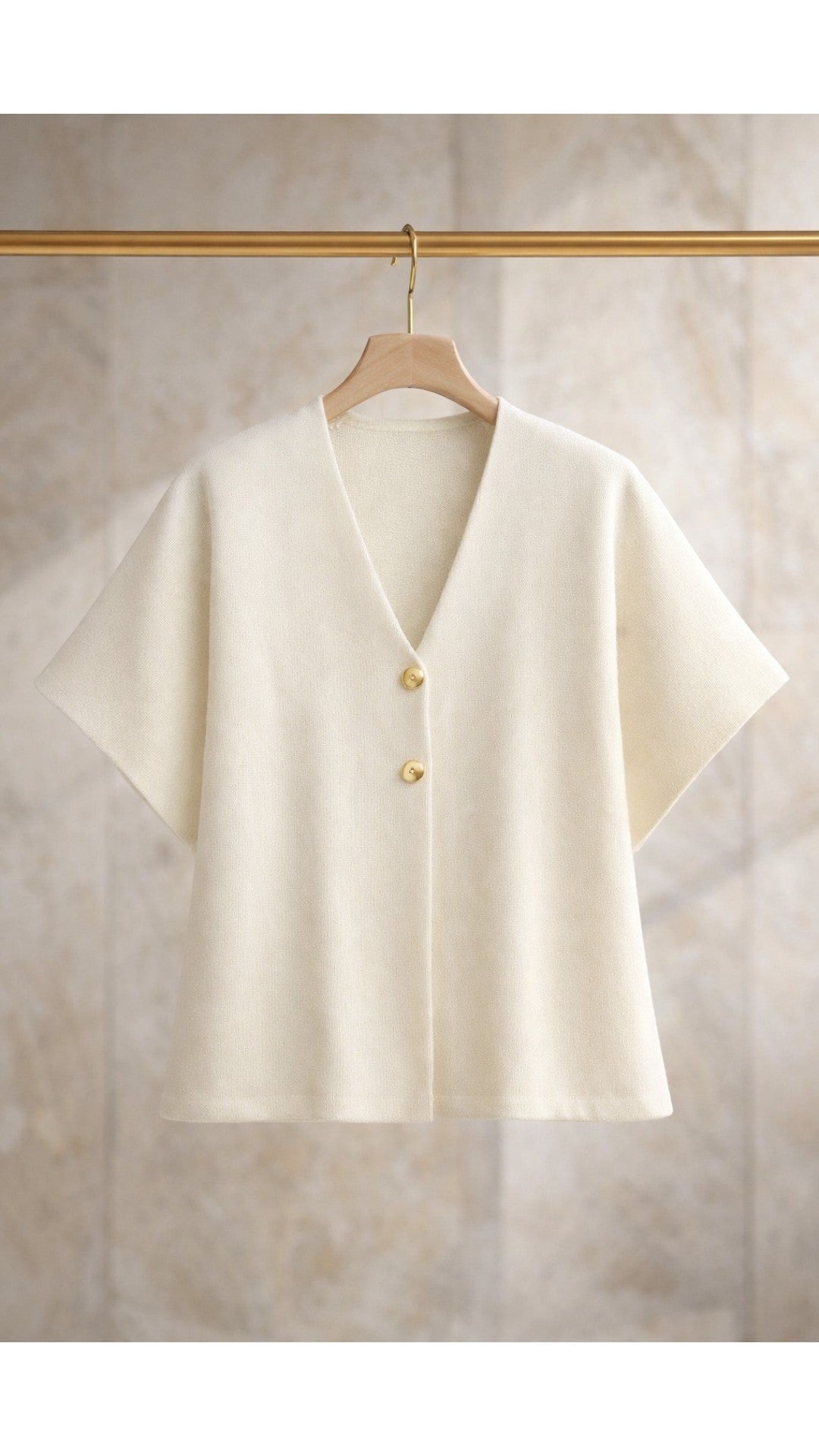 Cardigan Donna Corto Bottoni Scollo a V Vita Alta