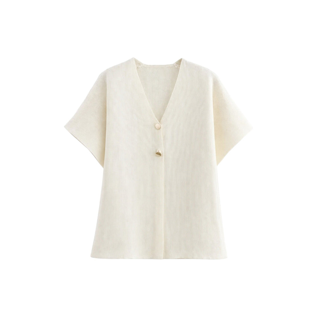 Cardigan Donna Corto Bottoni Scollo a V Vita Alta - Vesarelli