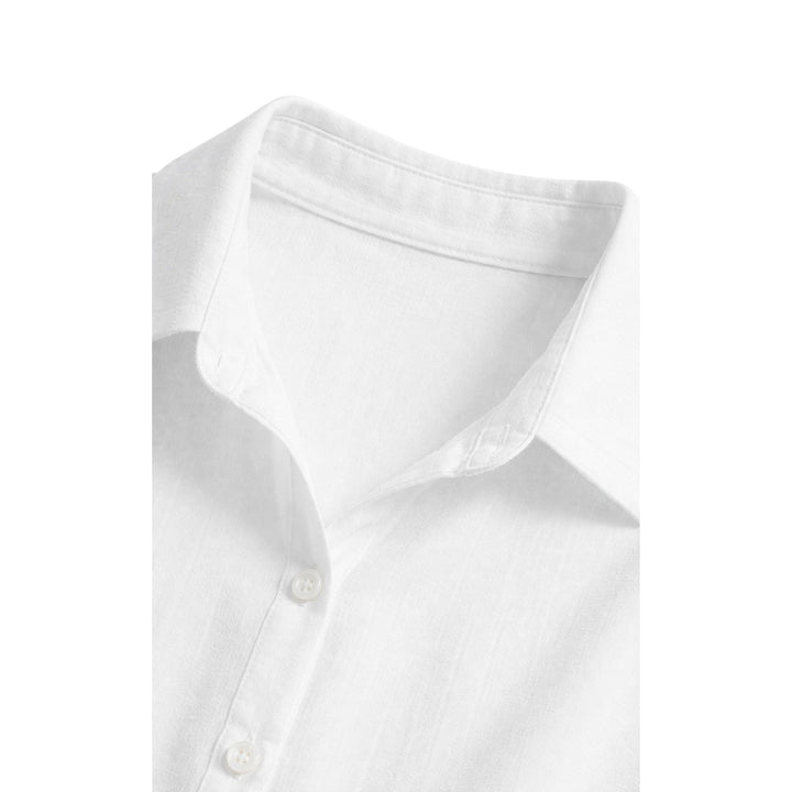 Camicia Uomo Cotone Lino Manica Corta Estate