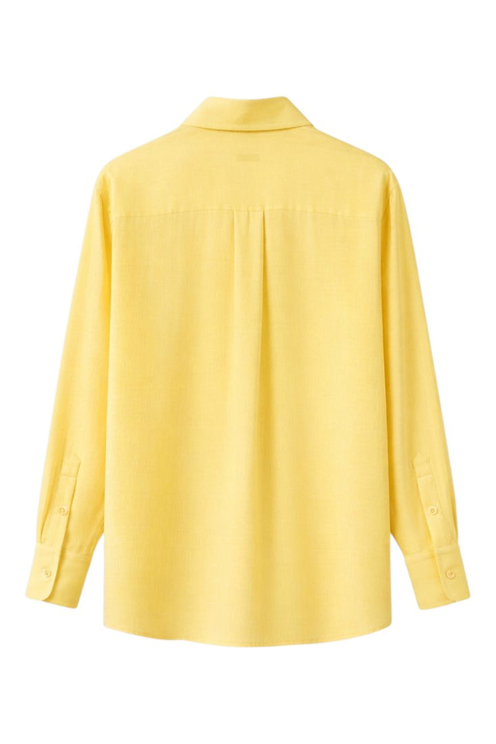 Camicia Uomo Lino Maniche Lunghe Bottoni Classica