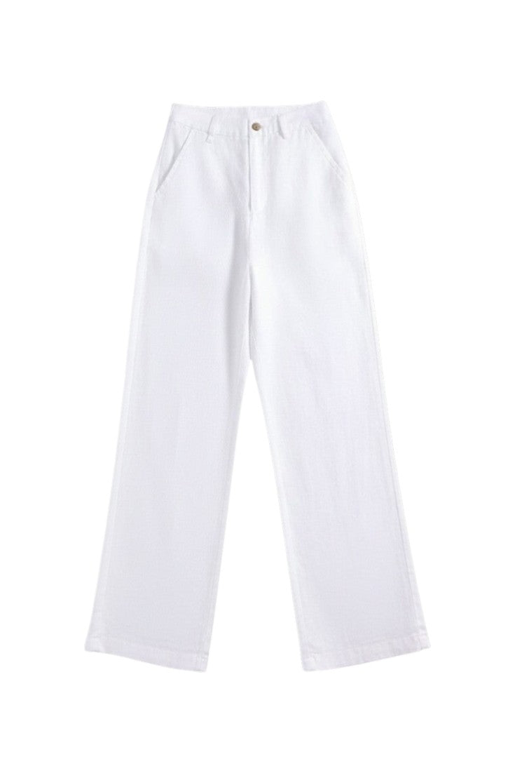 Pantaloni Lino Uomo Vita Elastica Vestibilità Ampia - Vesarelli